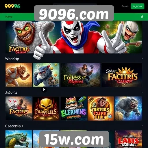 Comparação de jogos disponíveis em 9096.com